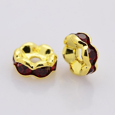 Brass Rhinestone Spacer Beads RB-A014-L6mm-22G-NF-1