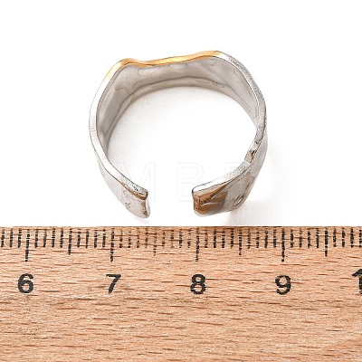 Two Tone 304 Stainless Steel Cuff Open Rings SA-CBA751F-06GP-1