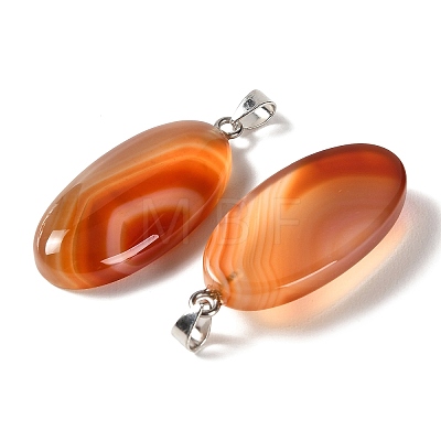 Dyed & Heated Natural Red Agate Pendants GG-CBACB71-01P-08-1