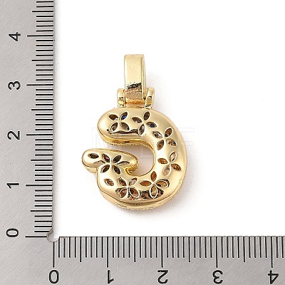 Brass Micro Pave Cubic Zirconia Pendants ZIRC-P121-01G-G-1