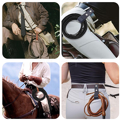 4Pcs 2 Styles Imitation Leather Belt Bullwhip Holder AJEW-GF0014-45-1