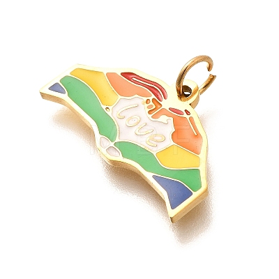 Pride 304 Stainless Steel Enamel Pendants STAS-B079-01G-10-1