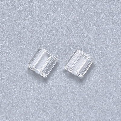 2-Hole Transparent Glass Seed Beads X-SEED-S031-L-001-1