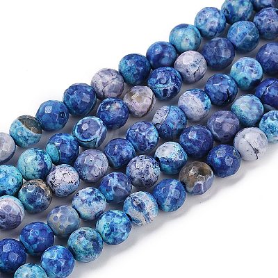 Natural Fire Crackle Agate Beads Strands G-C082-A01-40-1