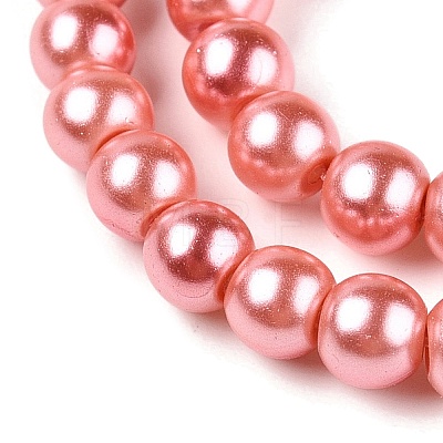 Baking Painted Pearlized Glass Pearl Round Bead Strands HY-Q003-4mm-77-A-1