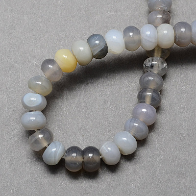 Natural Grey Agate Stone Beads Strands G-S105-8mm-03-1