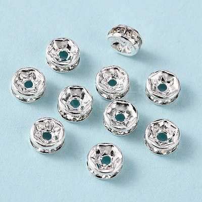 Brass Grade A Rhinestone Spacer Beads RSB036NF-01-1