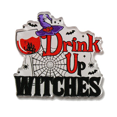 Halloween Printed Acrylic Pendants OACR-P026-D09-1