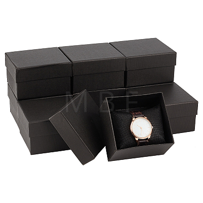 Rectangle Cardboard Jewelry Watch Storage Boxes CON-WH0092-54-1