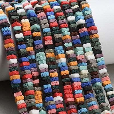 Synthetic Lava Rock Beads Strands G-A317-D01-01-1