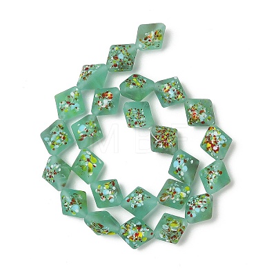 Frosted Handmade Lampwork Beads Strands LAMP-A010-01F-1