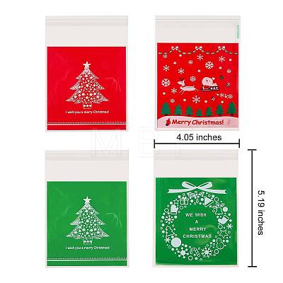 400 Pcs 4 Styles Self-Adhesive Christmas Candy Bags JX059A-1