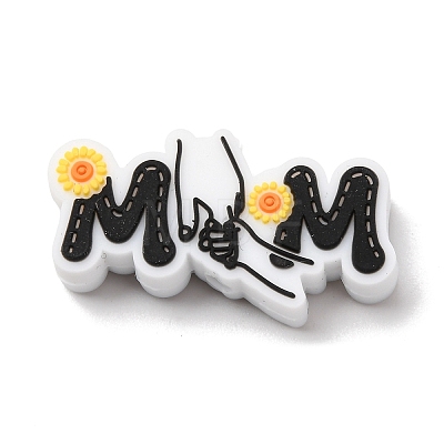Mother's Day Silicone Focal Beads SIL-G013-01J-1