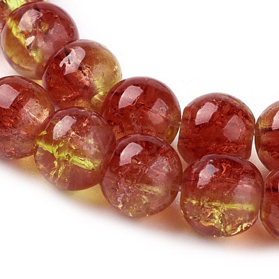 Spray Painted Crackle Glass Beads Strands CCG-Q002-6mm-10-1