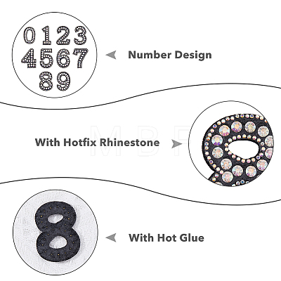 10Pcs Number Resin Hotfix Rhinestone DIY-HY0001-07-1