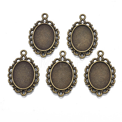 Filigree Wrap Oval Alloy Pendant Cabochon Settings PALLOY-N0088-13AB-NF-1