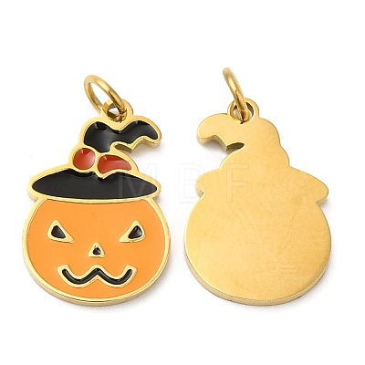 Halloween Ion Plating(IP) 304 Stainless Steel Charms STAS-D066-06G-1