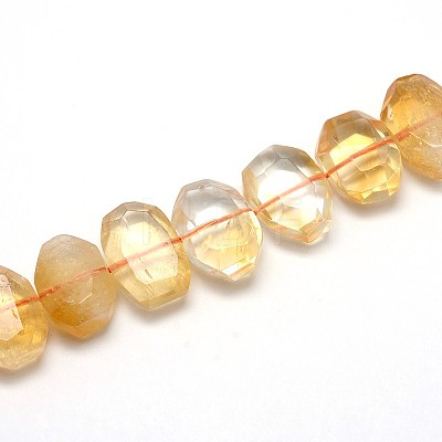Natural Citrine Beads Strands G-O052-03-1