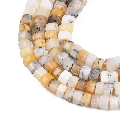 Natural Dendritic African Opal Beads Strands G-G345-C21-2x4mm-1