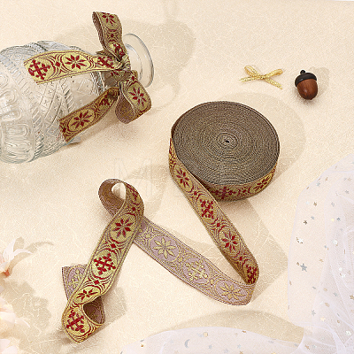 Ethnic Style Polyester Jacquard Ribbon OCOR-WH0079-19A-1