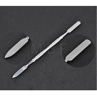 Stainless Steel Color Palette and Double Head Spoon Palette Spatulas Stick Rod MRMJ-G001-85-1