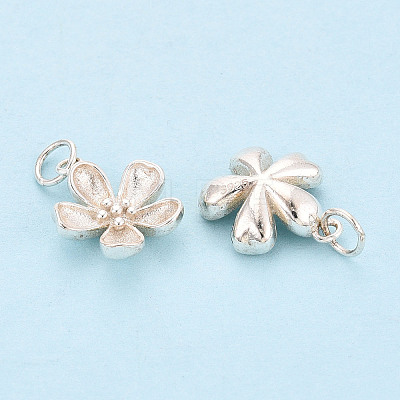 925 Sterling Silver Flower Charms STER-T009-03S-1