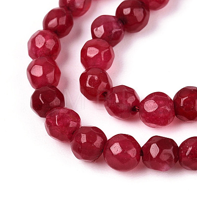 Dyed Natural White Jade Beads Strands G-T139-4mm-60-09-1