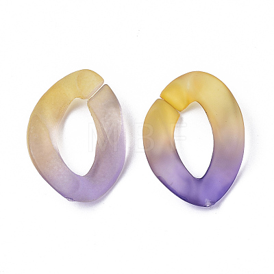 Spray Painted Two Tone Transparent Acrylic Linking Rings X-OACR-S036-001A-N-1