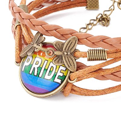 Rainbow Pride Bracelet BJEW-F426-01G-1