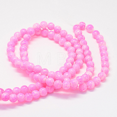 Baking Paint Glass Round Bead Strands DGLA-Q019-10mm-64-1
