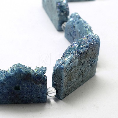 Electroplated Natural Druzy Crystal Beads Strands G-N0257-05-1