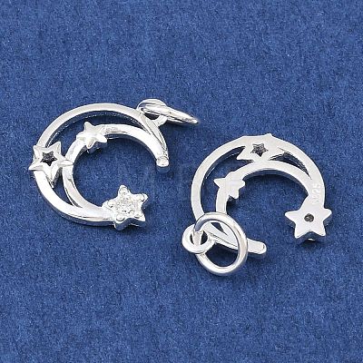 925 Sterling Silver Pave Clear Cubic Zirconia Charms STER-A049-08A-S-1