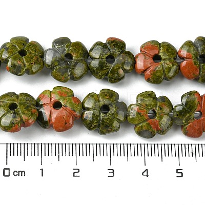 Natural Unakite Beads Strands G-H023-B02-01-1