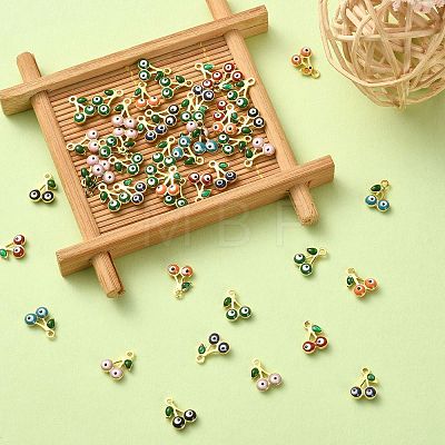 50Pcs Rack Plating Brass Enamel Pendants KK-CJ0001-87-1