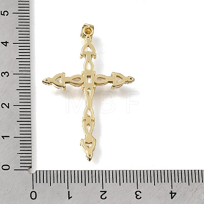 Brass Micro Pave Clear Cubic Zirconia Pendants CU-CBA9883-05F-G-1