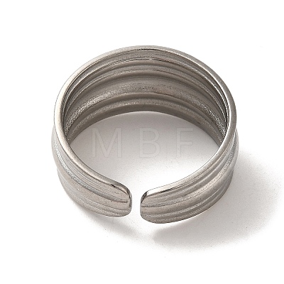 304 Stainless Steel Open Cuff Ring RJEW-C068-03B-P-1