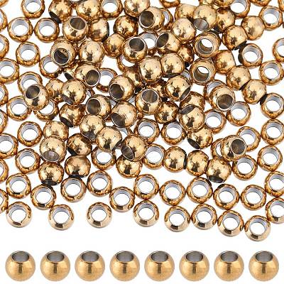 SUNNYCLUE 200Pcs Vacuum Plating 304 Stainless Steel Spacer Beads STAS-SC0006-89A-1