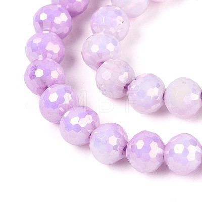 Anti-Tarnish Electroplate Glass Beads Strands GLAA-N056-6mm-03-1