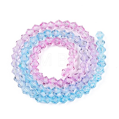 Gradient Color Baking Paint Glass Bead Strands X1-DGLA-A039-T6mm-A06-1
