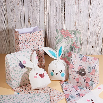Animals Theme Plastic Bags and Flowers Floral Paper Gift Bag ABAG-PH0002-32-1