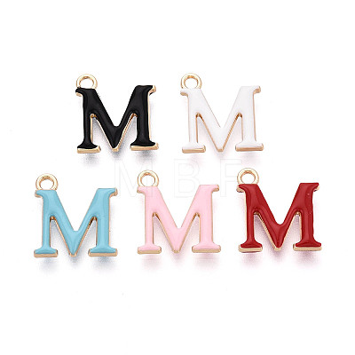 Rack Plating Alloy Enamel Pendants ENAM-T024-53M-G-1