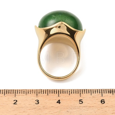 304 Stainless Steel Cat Eyes Finger Rings for Women RJEW-Z143-02G-02-1