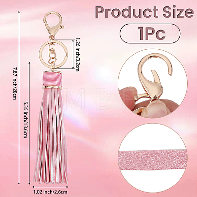 1Pc PU Leather Tassel Keychains KEYC-CL0001-51A-1