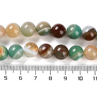 Natural Striped Agate/Banded Agate Beads Strands G-Z060-A01-C16-1