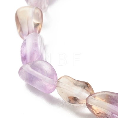 Natural Ametrine Nuggets Beads Stretch Bracelet for Her BJEW-JB06951-01-1