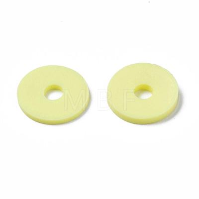 Flat Round Eco-Friendly Handmade Polymer Clay Beads CLAY-R067-12mm-23-1