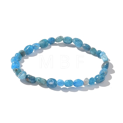 Natural Apatite Bead Stretch Bracelets X-BJEW-K213-40-1