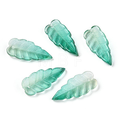 Baking Painted Transparent Glass Petal Beads DGLA-N004-09-1