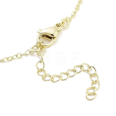 Brass Micro Pave Clear Cubic Zirconia Pendant Necklaces NJEW-B101-03G-02-1