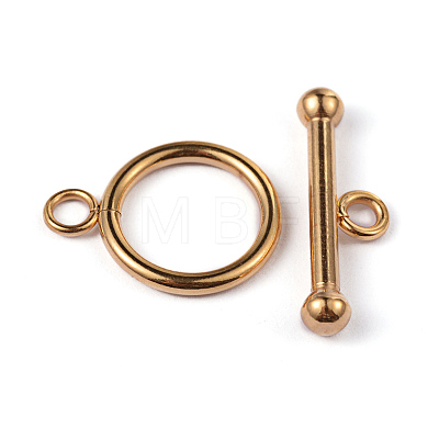 Ion Plating(IP) 304 Stainless Steel Ring Toggle Clasps LS-X-STAS-L176-13G-1